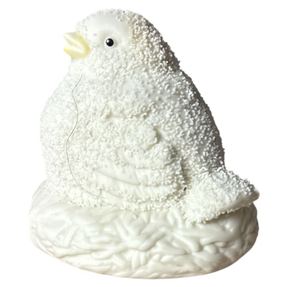 Dept 56 Snowbird Figurine Easter 1994 Taiwan ROC White Textured Bird Vintage - Picture 3 of 5